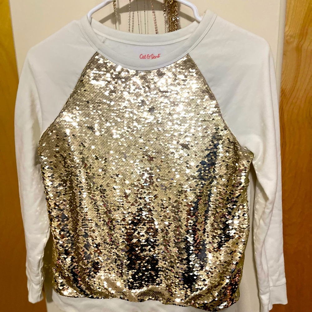 Girl’s long sleeve sequin shirt